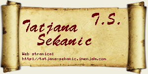 Tatjana Sekanić vizit kartica